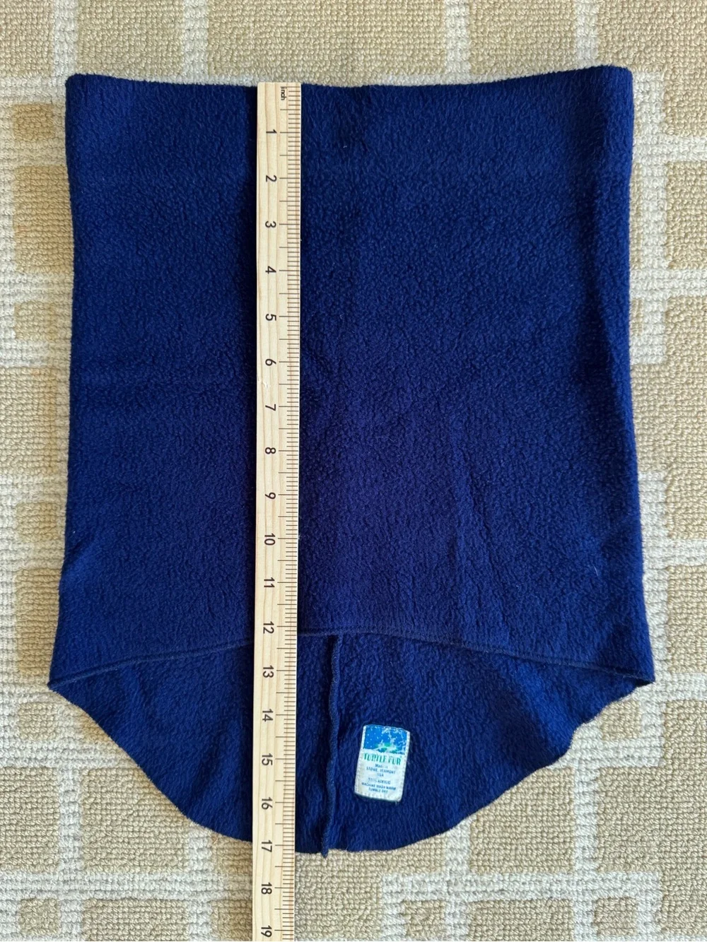 Turtle Fur Vintage Fleece Neck Gaiter Warmer Navy Blue One Size Made USA
